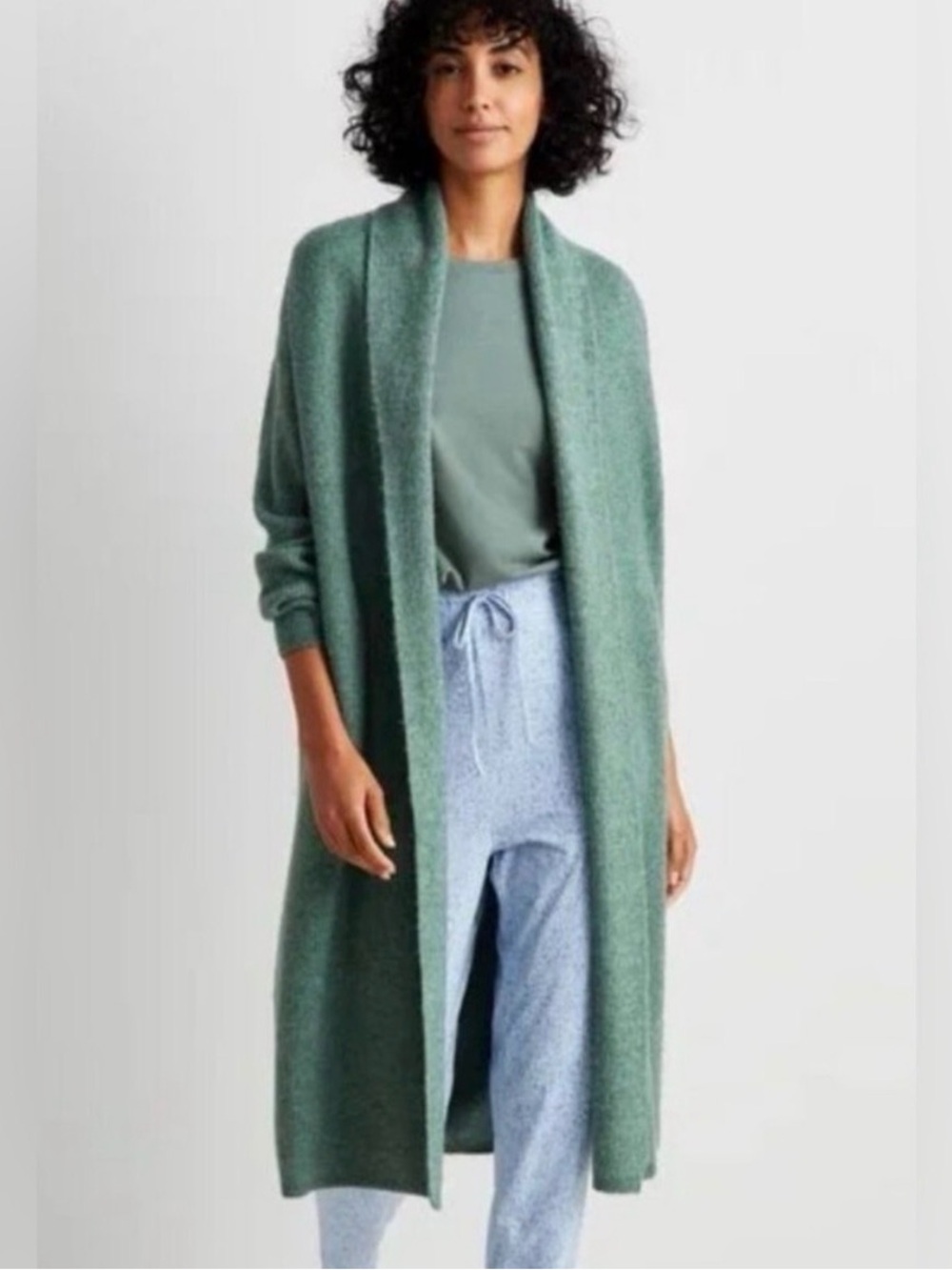NWT STATE OF DAY green Long Cardigan Sweater knit w/pockets size M/L